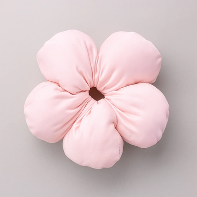 Pink Puffed Flower Scrunchie