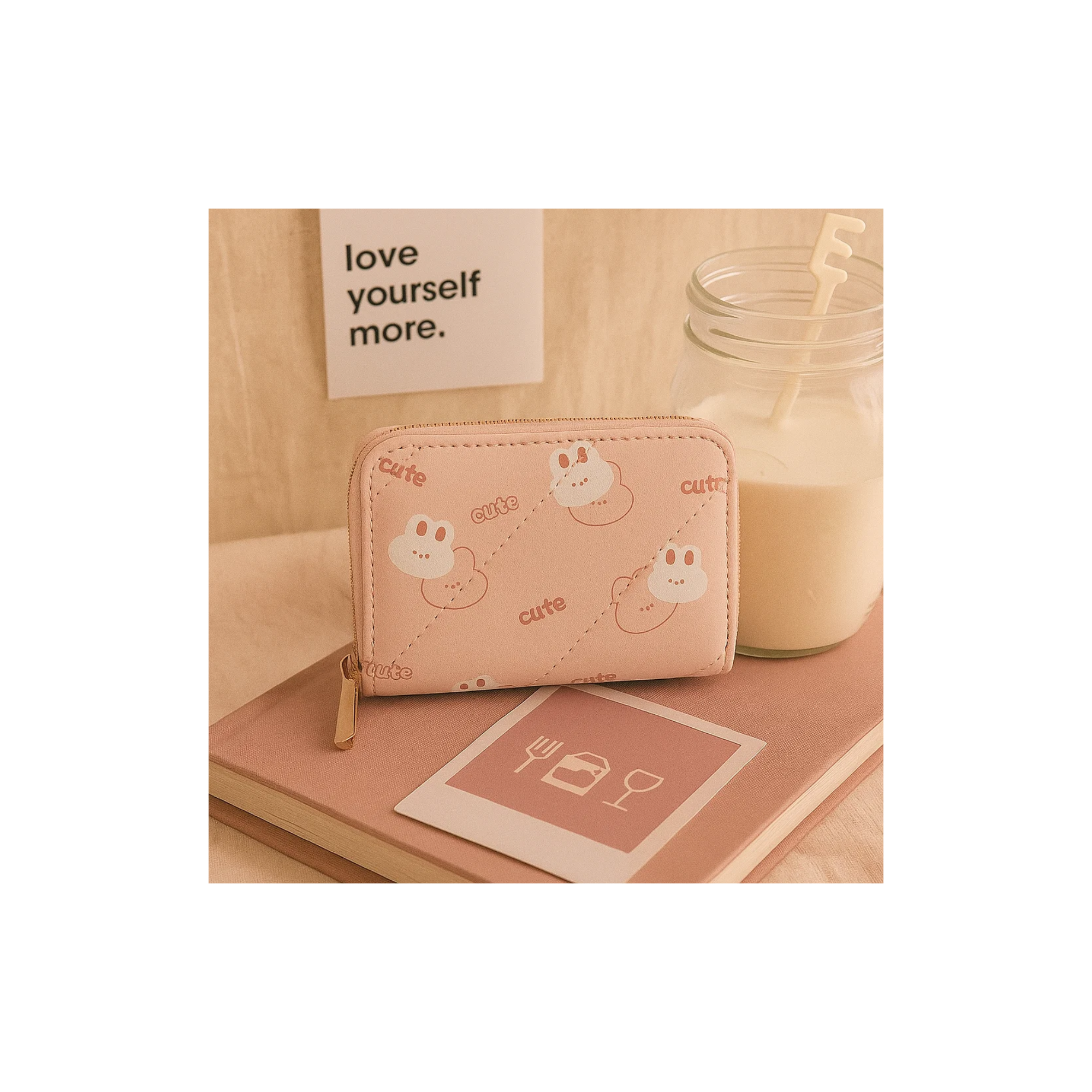 Cute Bunny Pink Card Holder