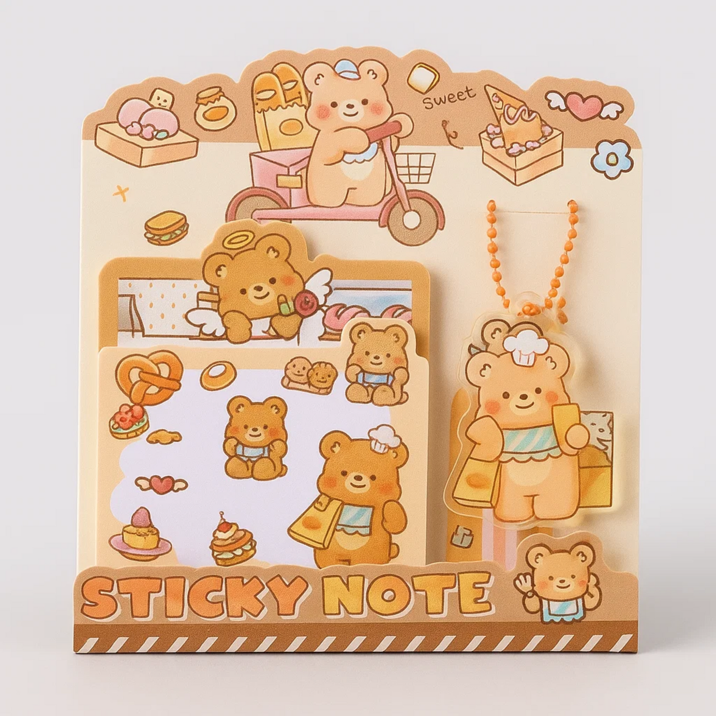 Bear Pudding Sticky Notes - Brown