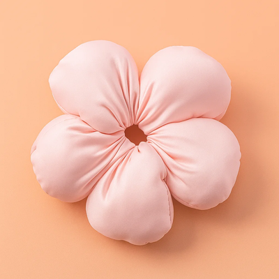 Pink Puffed Flower Scrunchie