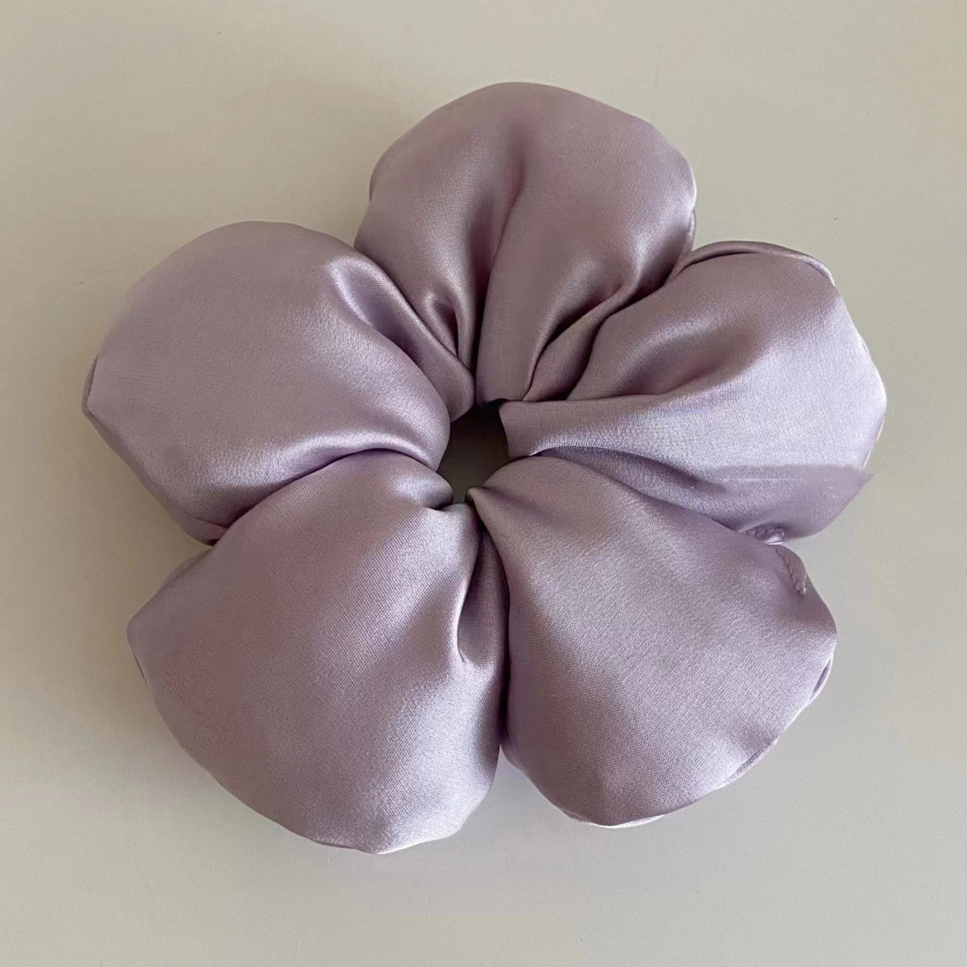 Purple Puffed Flower Scrunchie
