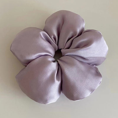 Purple Puffed Flower Scrunchie