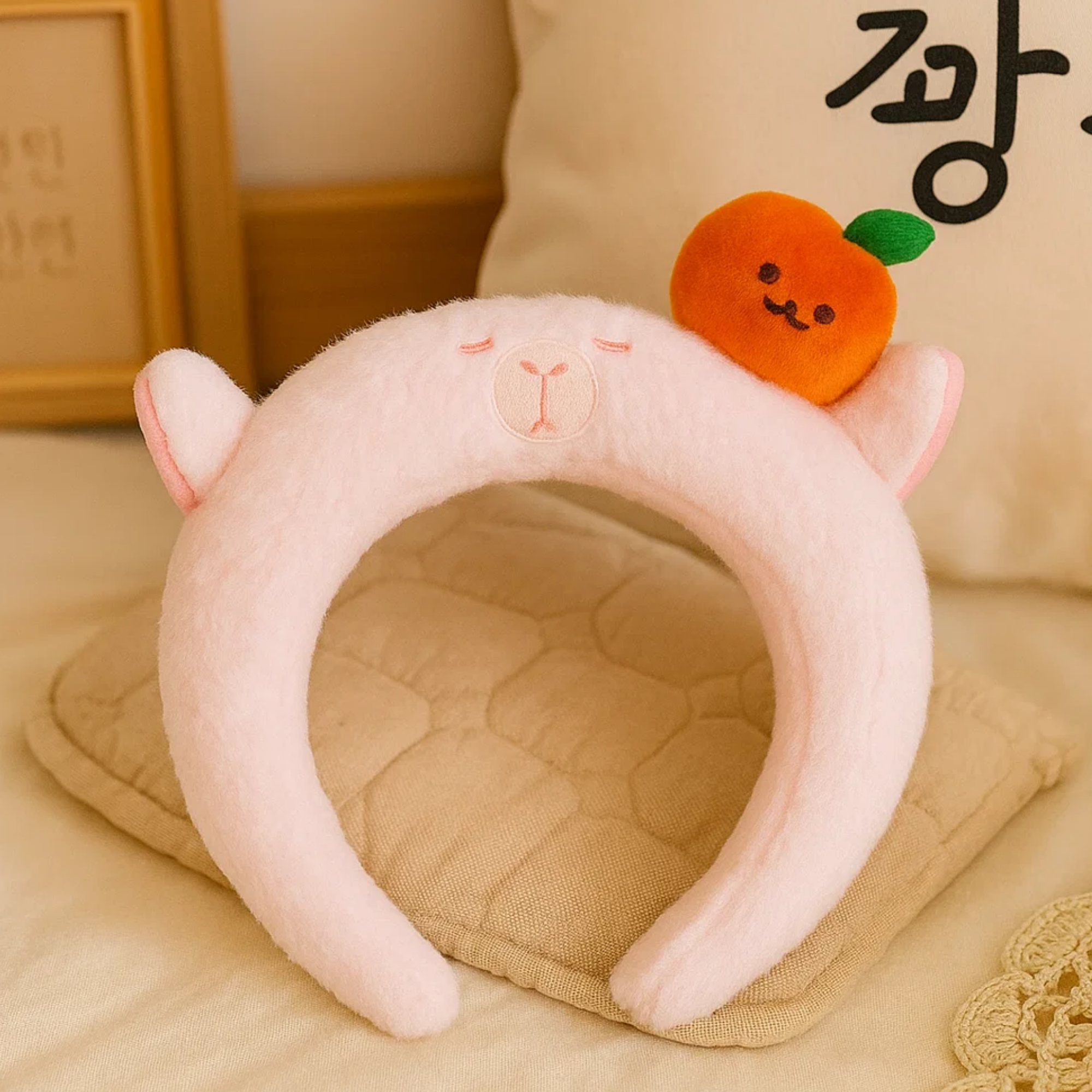 Fruit Capybara Headband Pink