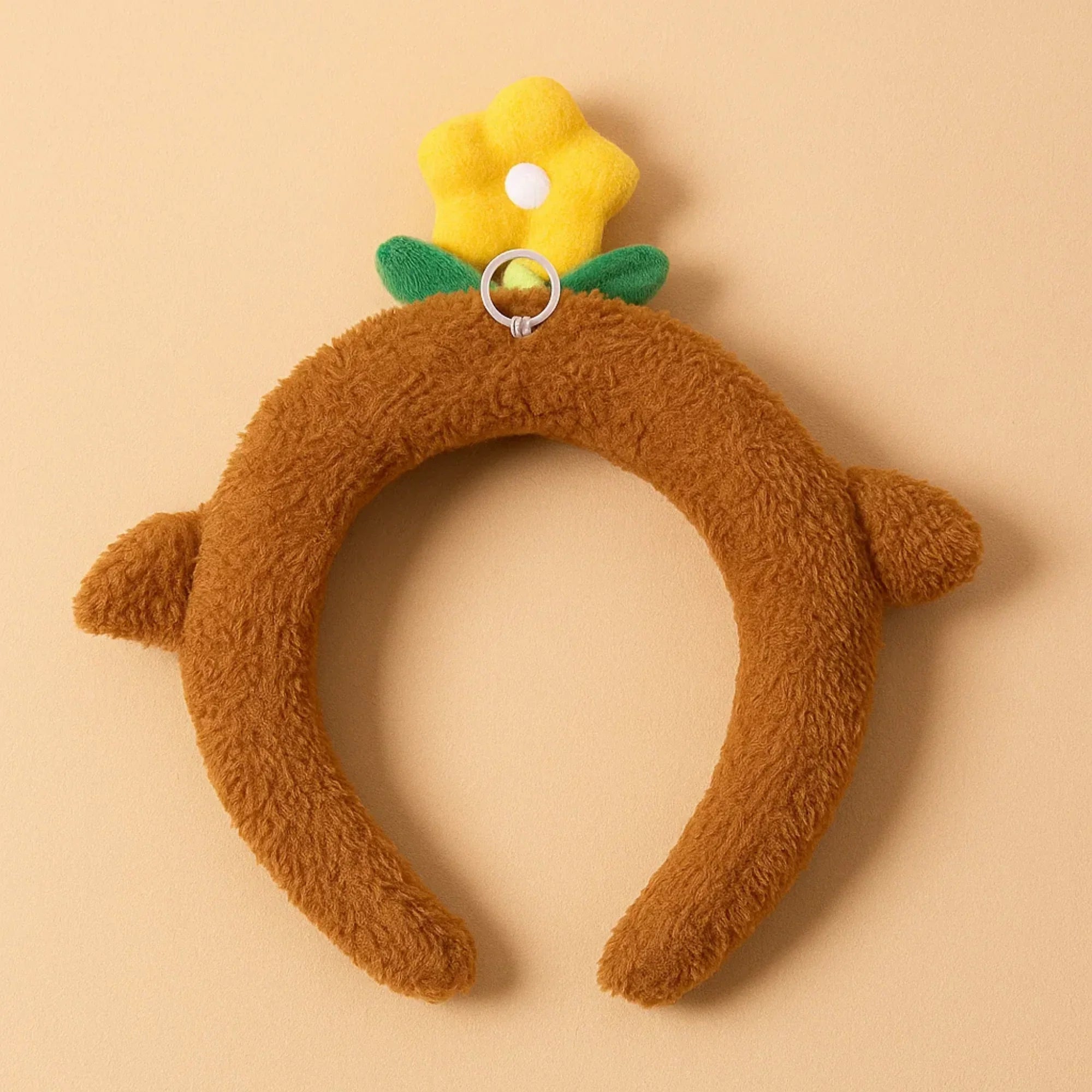 Spinning Flower Headband Brown