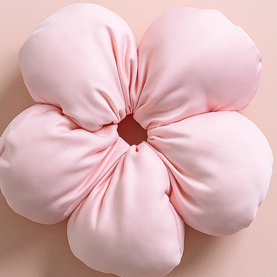Pink Puffed Flower Scrunchie