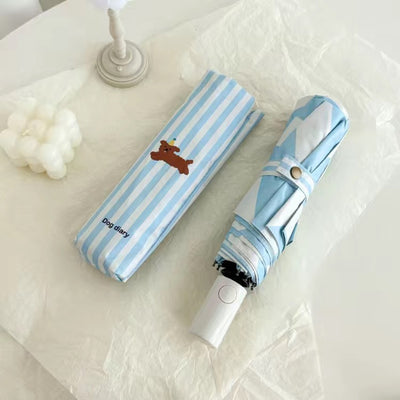 Blue White Striped Umbrella