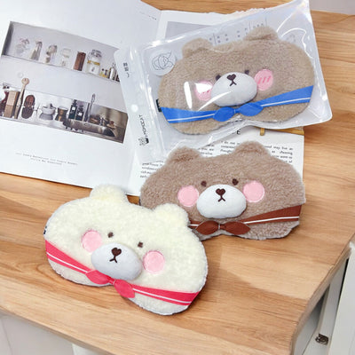Blue Tie Bear Cooling Eye Mask