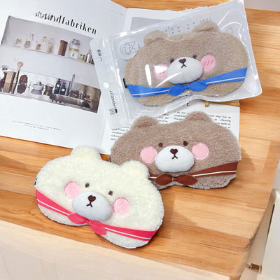 Brown Tie Bear Cooling Eye Mask