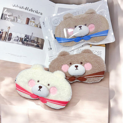 Pink Tie Bear Cooling Eye Mask