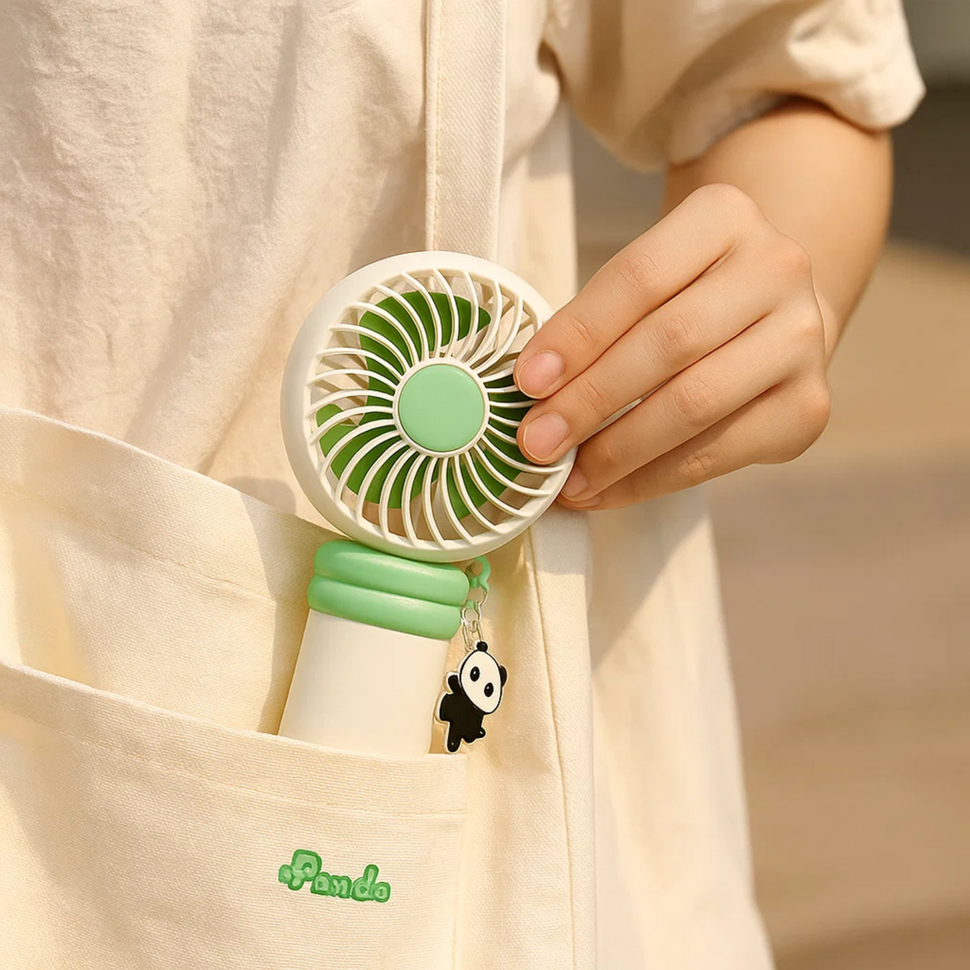 PandaCharm Keyring Portable Fan