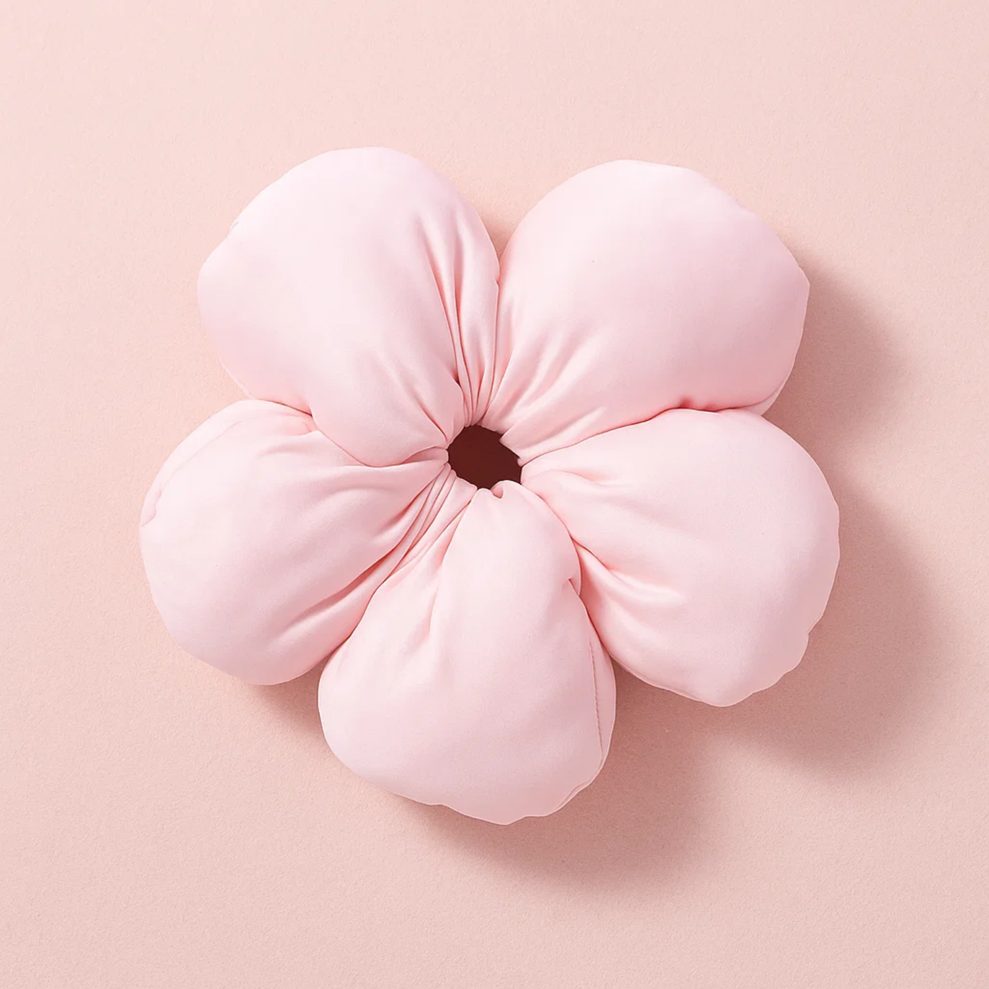 Pink Puffed Flower Scrunchie