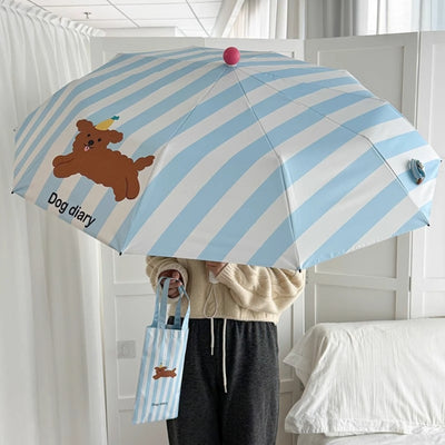 Blue White Striped Umbrella