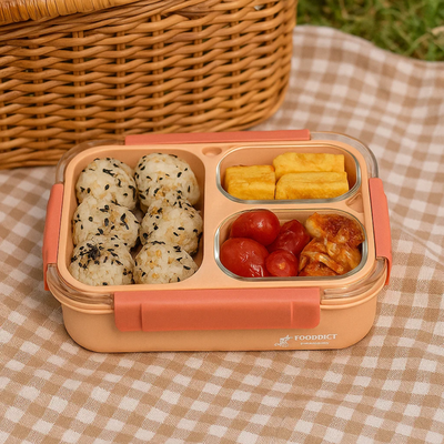 Korean Bento Box 3 Grid - Orange