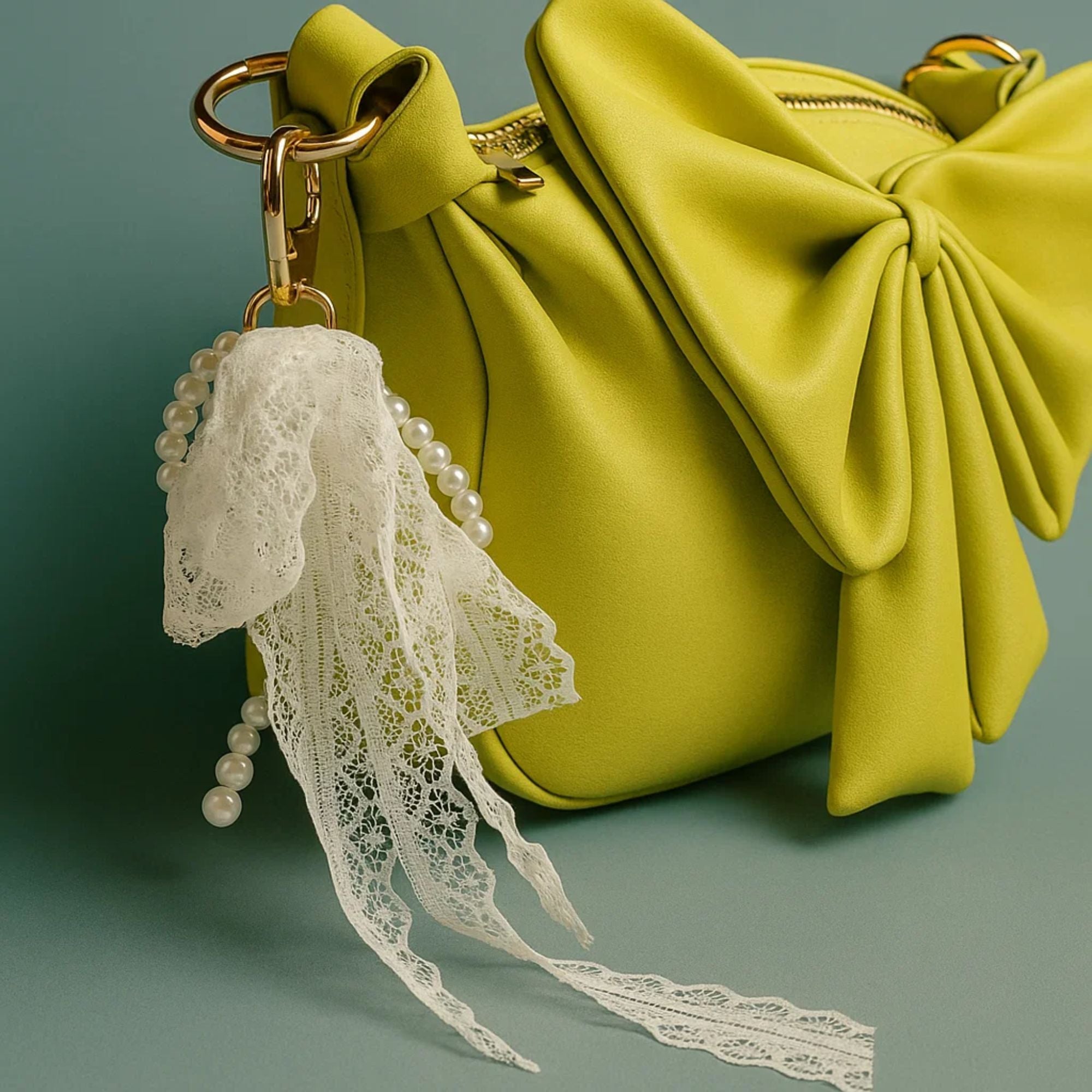 Round Bow Sling Bag - Lime Green