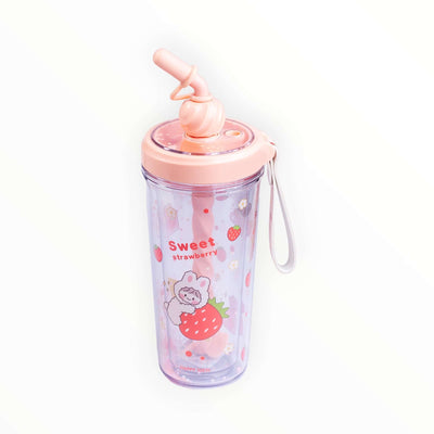 Cute Glitter Tumbler with Straw - 400ml