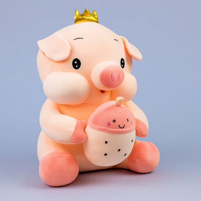 Crown Bottle Pig Plush Toy - Large