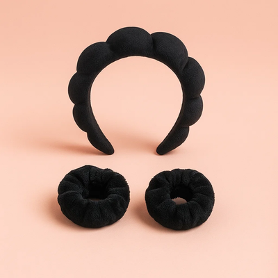Black Bubble Skincare Headband Hard