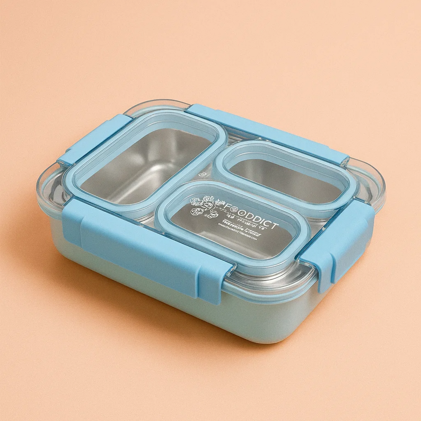 Korean Bento Box 3 Grid - Blue