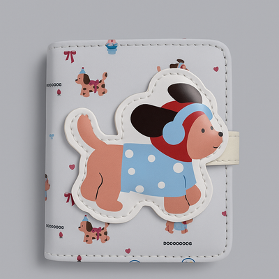 Headphones Puppy Blue Wallet