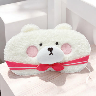 Pink Tie Bear Cooling Eye Mask