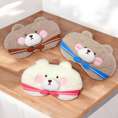 Brown Tie Bear Cooling Eye Mask