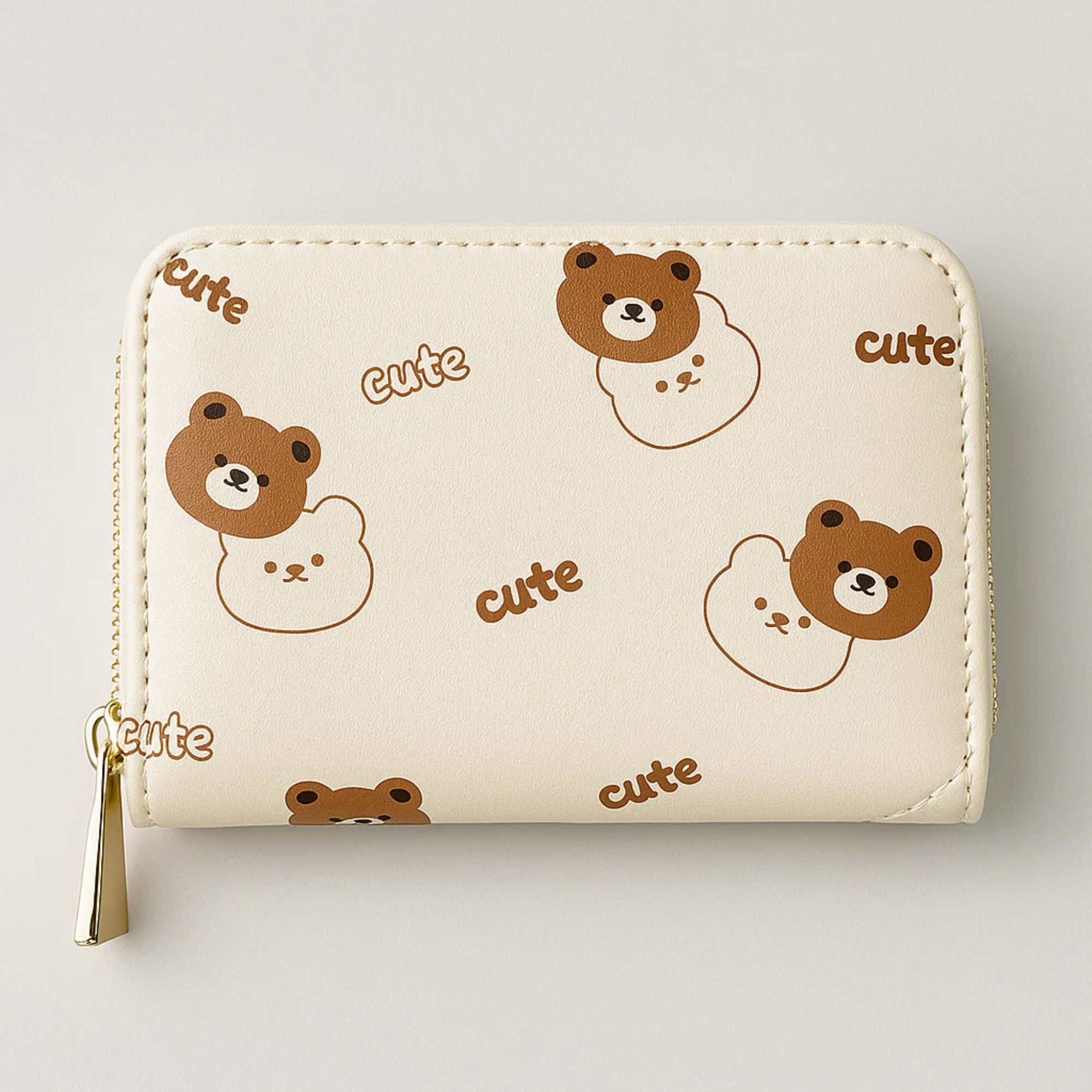 Cute Bear Beige Card Holder