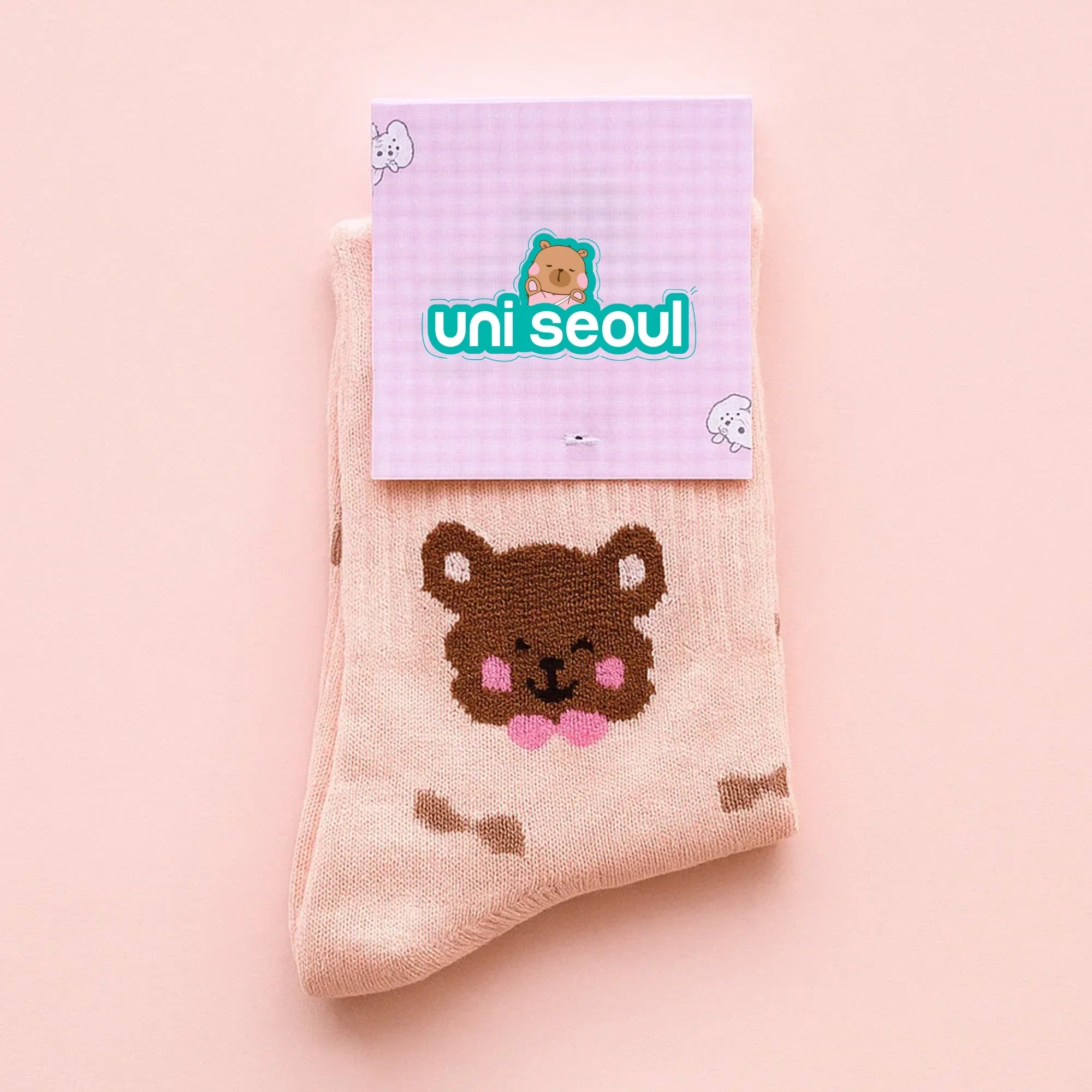 Bow Bear Crew Socks