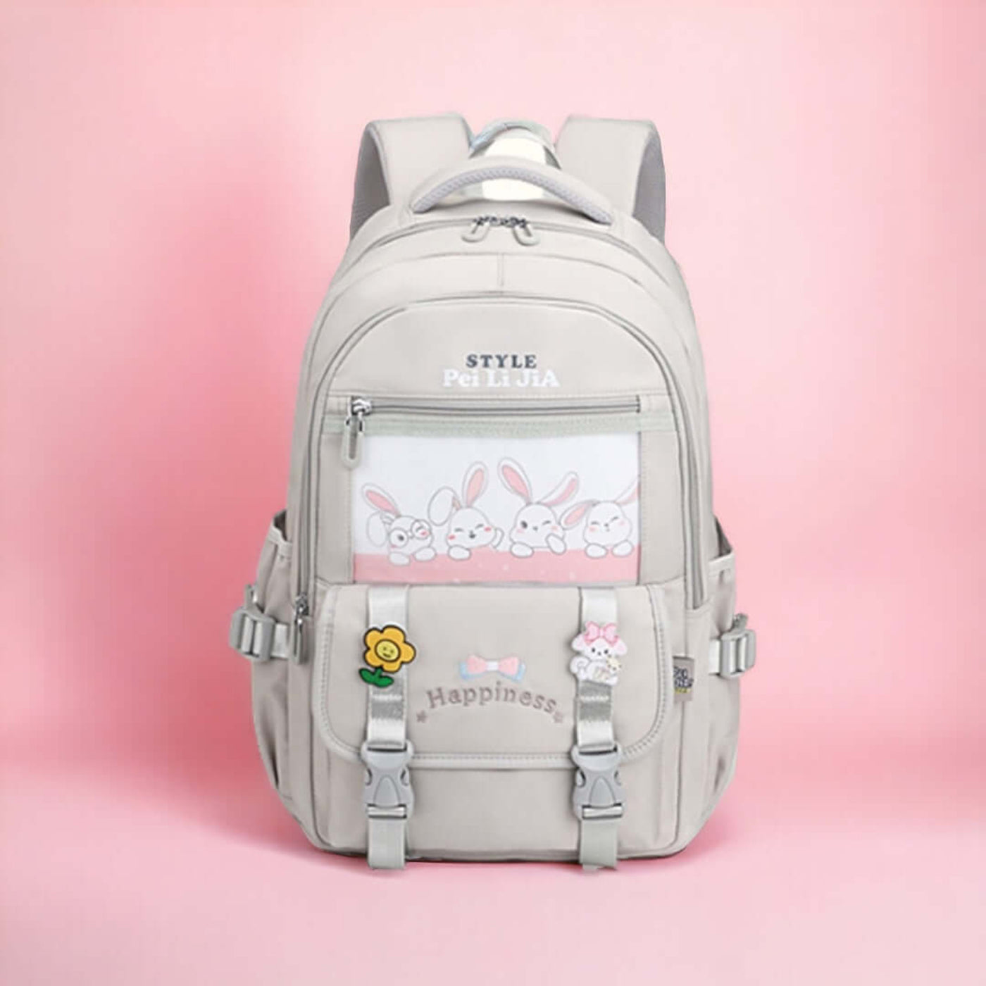 K-Happiness Series Large Capacity Backpack - Grey