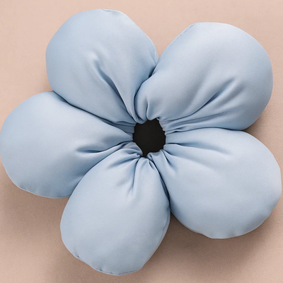 Blue Puffed Flower Scrunchie