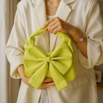 Cute Bow Sling Bag - Lime Green