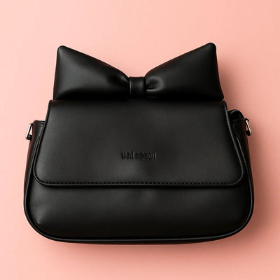 Puffed Bow Top Sling Bag
