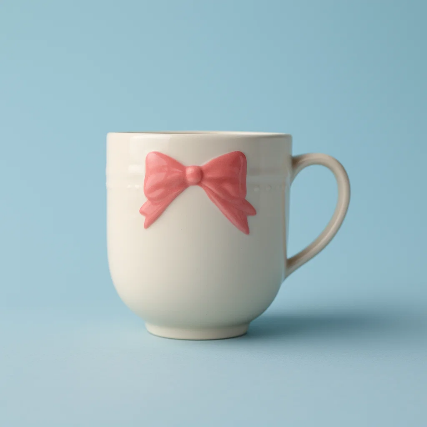 Coquette Bow Ceramic Mug with Spoon