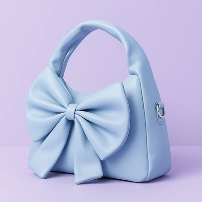 Cute Bow Sling Bag - Powder Blue