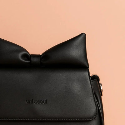 Puffed Bow Top Sling Bag