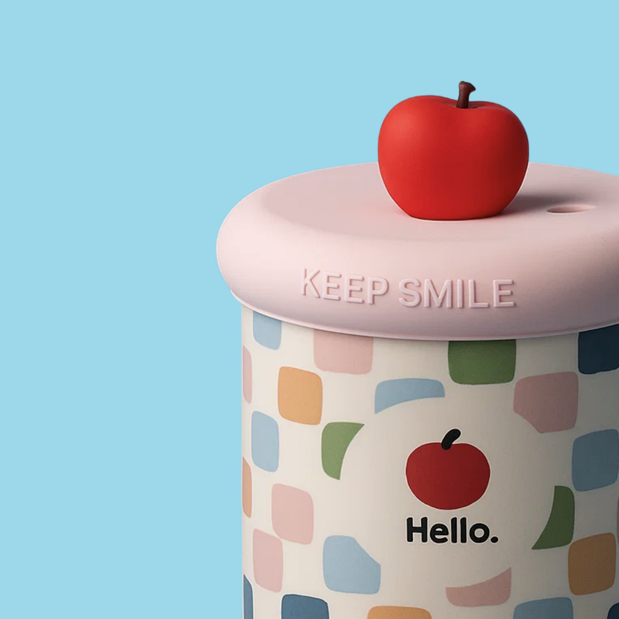 Cherry Ceramic Mug with Straw