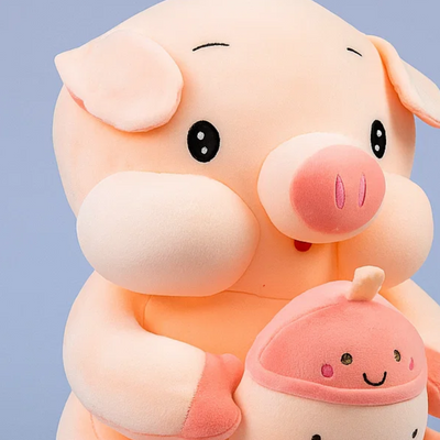 Crown Bottle Pig Plush Toy - Large