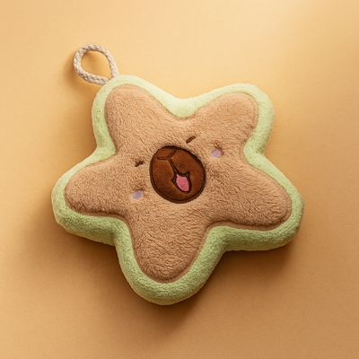 Star Capybara Shaped Hand Towel yellow