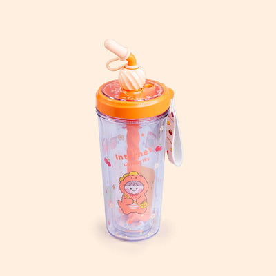 Cute Glitter Tumbler with Straw - 400ml