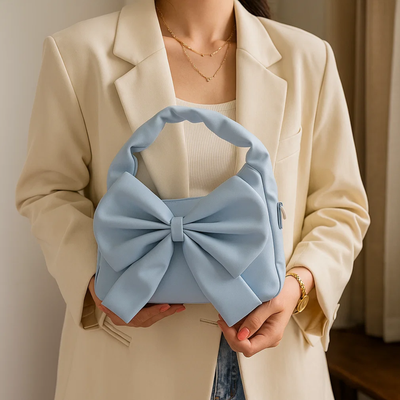 Cute Bow Sling Bag - Powder Blue