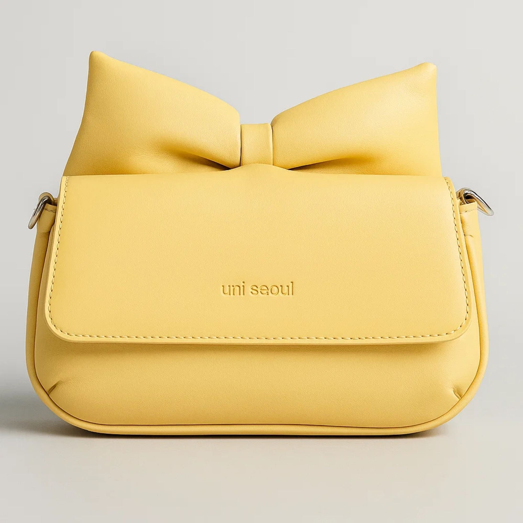 Puffed Bow Top Sling Bag