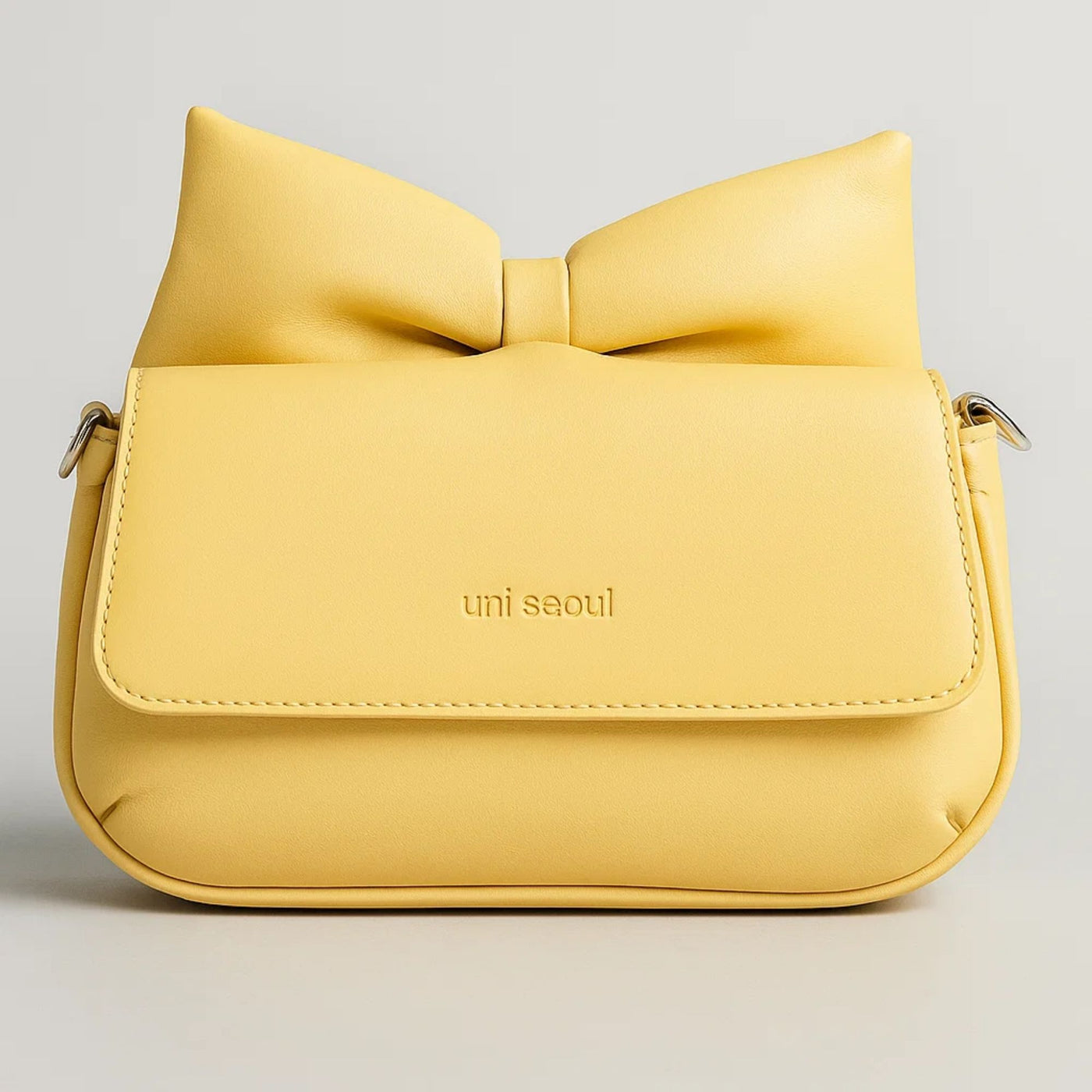 Puffed Bow Top Sling Bag