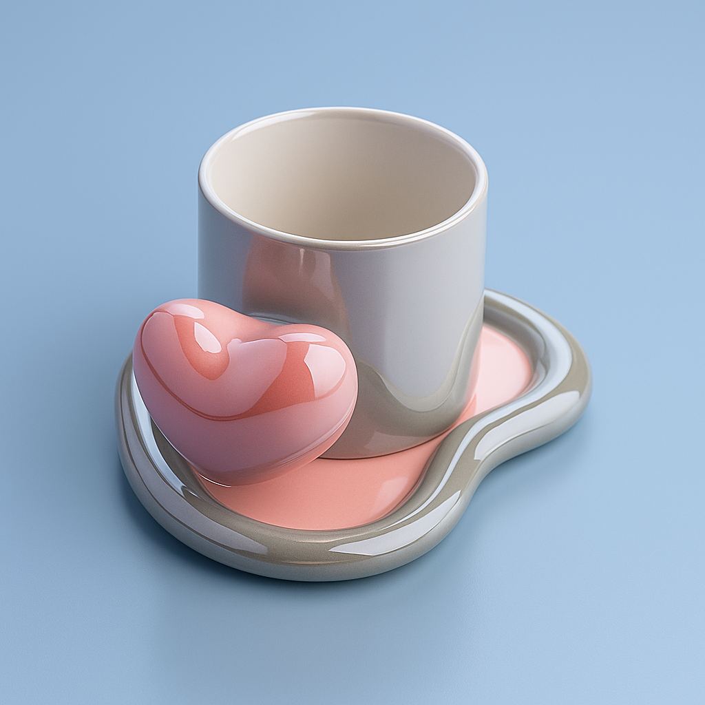 White Hearty Ceramic Mug