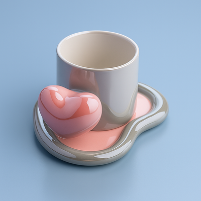 White Hearty Ceramic Mug