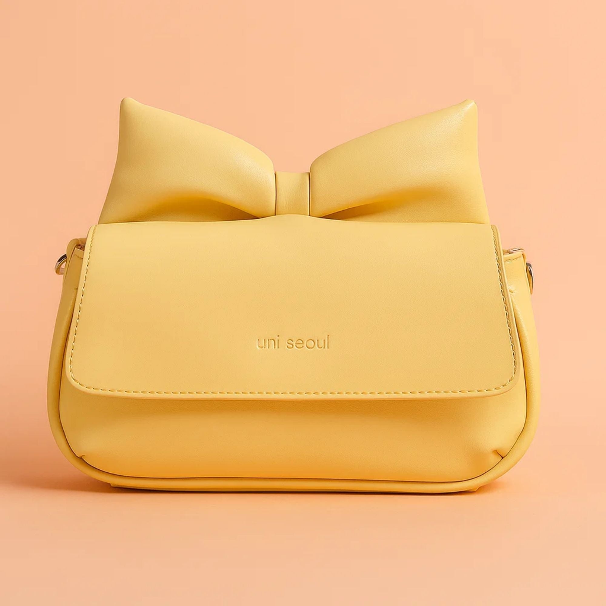 Puffed Bow Top Sling Bag