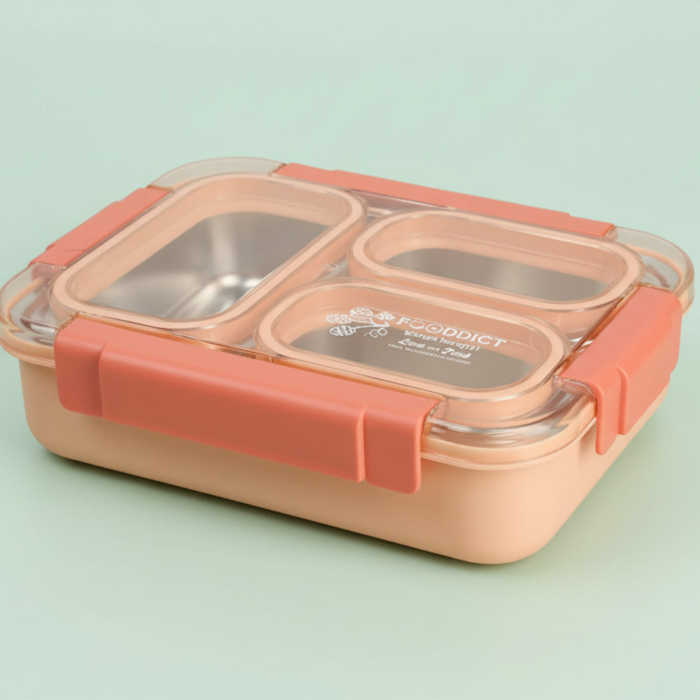 Korean Bento Box 3 Grid - Orange