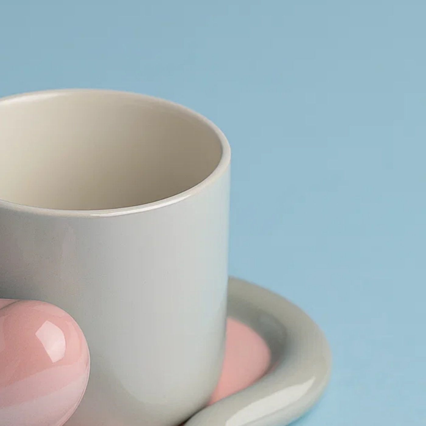 White Hearty Ceramic Mug