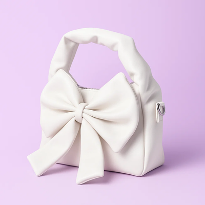 Cute Bow Sling Bag - White