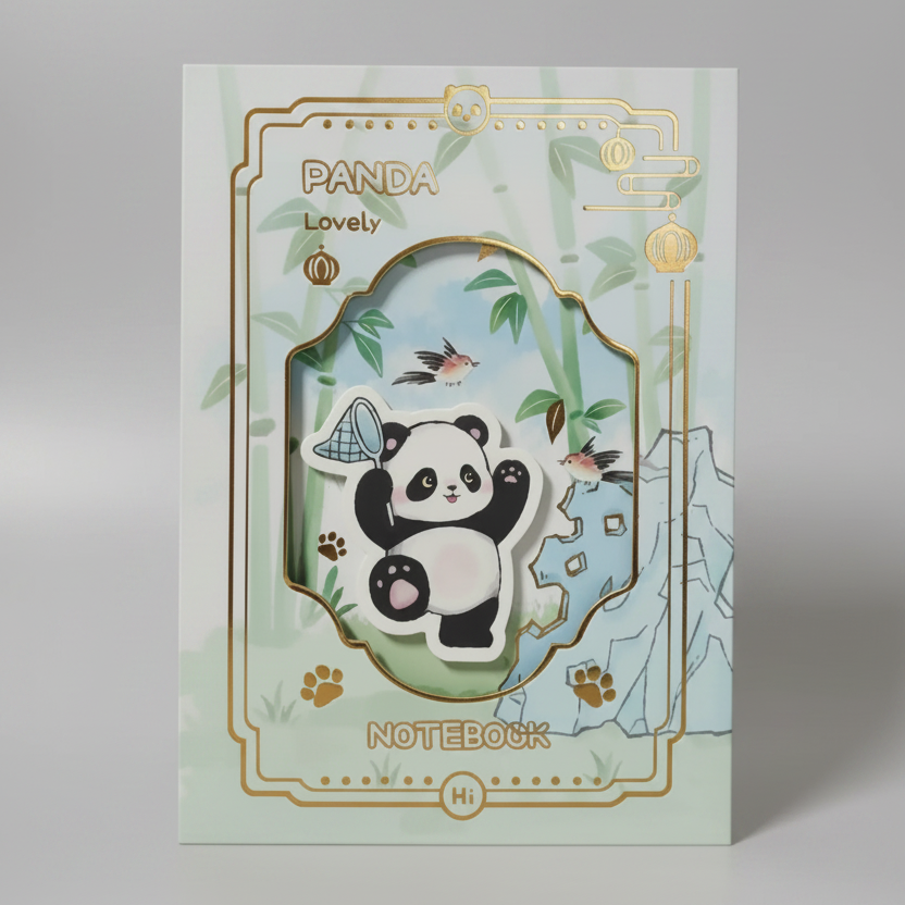 Bamboo panda notebook - Peekaboo Panda