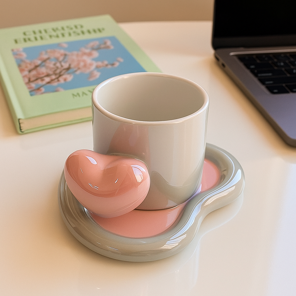 White Hearty Ceramic Mug
