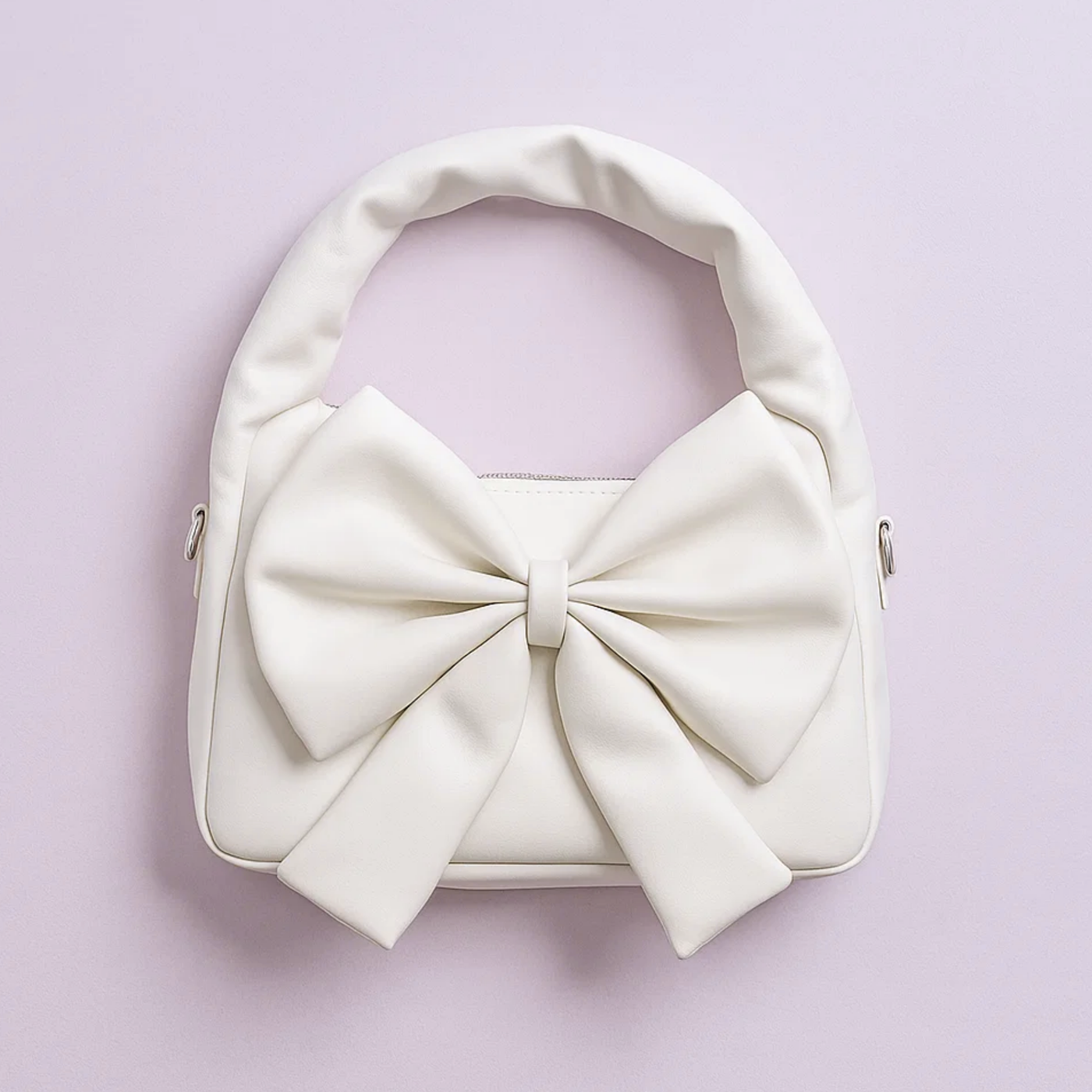 Cute Bow Sling Bag - White